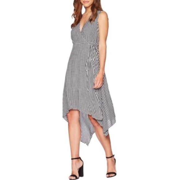 Bardot Dresses & Skirts - Bardot Asymmetrical Wrap Dress Gingham Size M/8